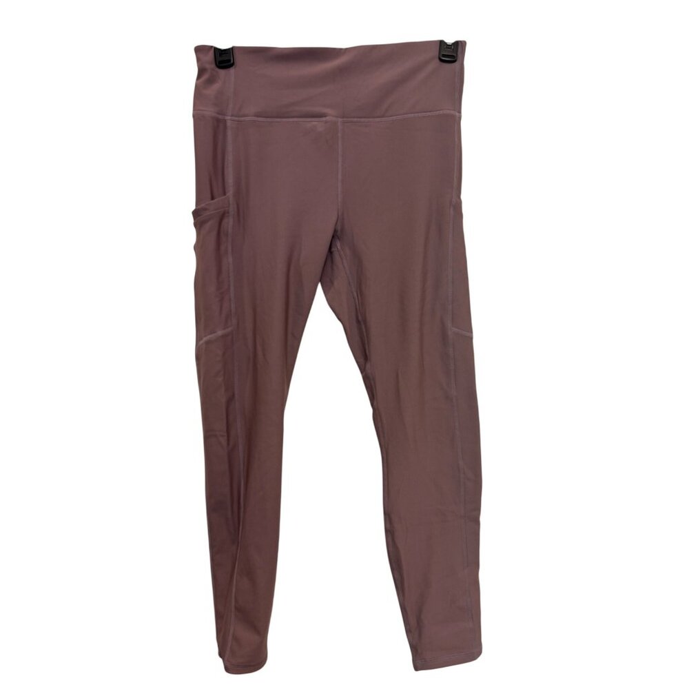 Fabletics High-Waisted Powerhold Leggings Womens XL Mauve Stretchy Pocket